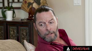 DEVILS CLIP - Sexual Blonde Teens Chloe Temple Fucks Long Fat Dick Into Front Of Her Stepdad