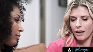 GIRLSWAY - Yummy milf Cory Chase Helps Step-Daughter Olivia Jay Become A Certified Lesbo