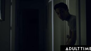 ADULT TIME - 18 Yo Bombshell Freya Parker Agrees To Help Stepsister's Bf Sneak Out If He Fucks Her