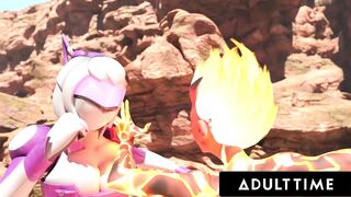 F.U.T.A. SENTAI SQUAD - Big Boobed Futanari mom Makes Futanari Eighteen Blows Her Own Penis! LONG 3D FACIAL!