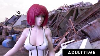 F.U.T.A. SENTAI SQUAD - Big Boobed Futanari mom Makes Futanari Eighteen Blows Her Own Penis! LONG 3D FACIAL!