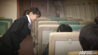 JAV888 Flight attendant Haruka Miura fucks on a plane