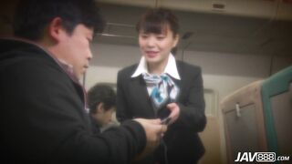 JAV888 Flight attendant Haruka Miura fucks on a plane