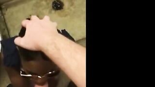 Public Blowjob on Black Tits