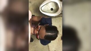Public Blowjob on Black Tits