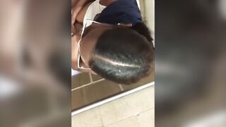 Public Blowjob on Black Tits
