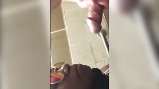Public Blowjob on Black Tits