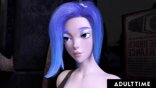 F.U.T.A. SENTAI SQUAD - Futuristic Futanari Red Head Creampies Wild women + Self-Blows With Long Facial