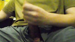 Massaging Big Cock with Oil until Intense Orgasm