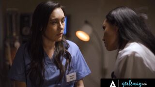 GIRLSWAY - Doctor Vicki Chase KNOWS How To Keep Nurse Sinn Sage's Mouth Busy From Telling Secrets