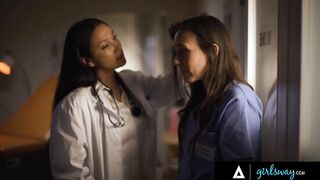 GIRLSWAY - Doctor Vicki Chase KNOWS How To Keep Nurse Sinn Sage's Mouth Busy From Telling Secrets