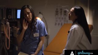 GIRLSWAY - Doctor Vicki Chase KNOWS How To Keep Nurse Sinn Sage's Mouth Busy From Telling Secrets