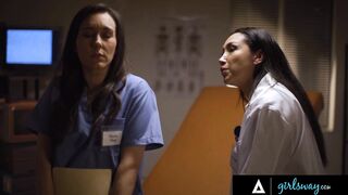 GIRLSWAY - Doctor Vicki Chase KNOWS How To Keep Nurse Sinn Sage's Mouth Busy From Telling Secrets