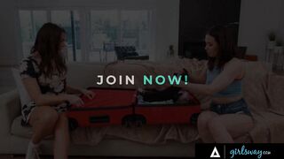 GIRLSWAY - Sexsual Katrina Colt RAVAGES Crazy Casey Calvert's Butthole With Different LONG Sex Dildos