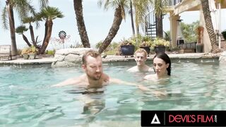 DEVILS MOVIE - Steamy Bi Sexual Three-Way With Hot Victoria Sunshine And 2 Long Dicks