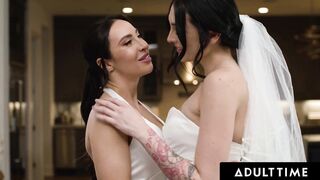 ADULT TIME - Erotic Romantic First Banged! For Lesbo Newlyweds Charlotte Sins And Melissa Stratton!