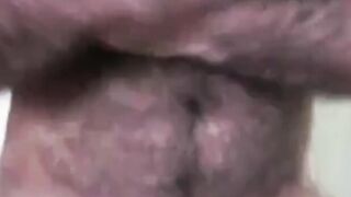 Hairy Daddy Strokes His Cock