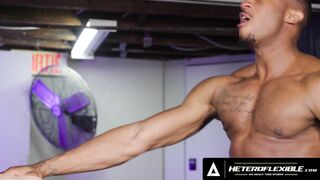 HETEROFLEXIBLE - Heterosexual Sports Buddies Trent King & Ryan Jacobs Got Playful Into Gym Locker Room