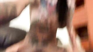 Big Boobed inked Megan Inky stuffs her tight asshole