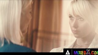 MIXEDX - 2 Incredible Sexy Blonde Lesbians Eat Each Other's Pussies And Screwed Them With Dildos