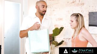 NURU GRIND - Skinny Eighteen Coco Lovelock Tries Nuru Grind With Her Bf For The First Time