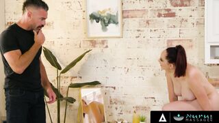 NURU GRIND - Big Titted Ginger Fucks With Client During Nuru And Gets Her Huge Boobs Covered Into Cum