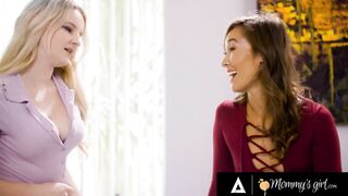 MOMMY'S WOMEN - Turned On oriental milf Teaches Long Tits Step Daughter How to Squirt Through Rough Fingers