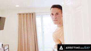 ADULT TIME - Lucca Mazzi Caught boyfriend's Twinky Latino Stepbro Des Irez Jerking Off To Him Into The Shower!