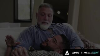 ADULT TIME - babe Daddy Bear Brings Inked Beefcake Home to Fucked With Hubby - FIRST TIME TOPPING!