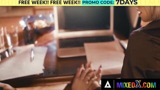 MIXEDX - 2 Pretty Lawyers Have A Steamy 3Some With Their Boss To Preserved Their Roles