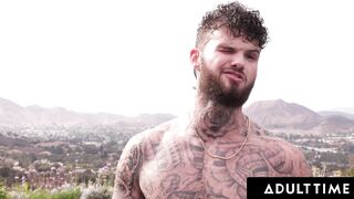 ADULT TIME - Fun-Size Blonde Minxx Marley Ends Her Bi Sexual Birthday three-Way With CUM SWAPPING!