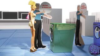 3DGSPOT - 2 Big Titted Lesbians Try Double Vibrator Into A Outside Store! UNCENSORED SEX!