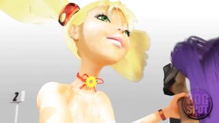 3DGSPOT - 2 Big Titted Lesbians Try Double Vibrator Into A Outside Store! UNCENSORED SEX!