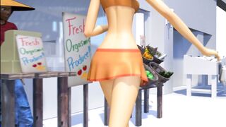 3DGSPOT - Freaky women Gets Orgasm While Fucking Both Her Holes With Vegetables! 3D ANIME PORN!