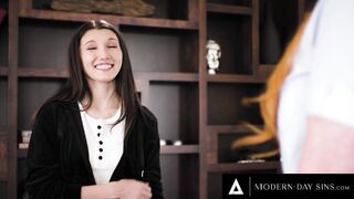 MODERN-DAY SINS - milf Lauren Phillips Uses three-Way To Help Innocent Lesbians Lily Larimar & Maya Woulfe