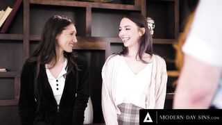 MODERN-DAY SINS - milf Lauren Phillips Uses three-Way To Help Innocent Lesbians Lily Larimar & Maya Woulfe