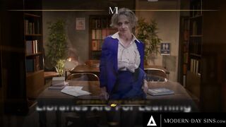 MODERN-DAY SINS - Librarian Dee Williams Has double penetration + ANAL CUMMED After Catching Students Wanking!