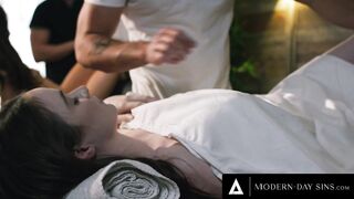 MODERN-DAY SINS - Cheating Lesbo Hime Marie Almost Caught Fucking Her two Hung Masseurs Next to Ex-Wife