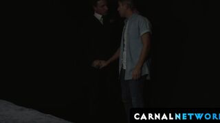 Reese Rideout reaches a fever pitch of lust as he strokes his dick in and out of the