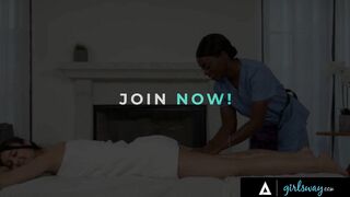 GIRLSWAY - Vulgar Masseuse Ana Foxxx Eats & Fingering Eliza Ibarra's Cunt During Naughty Oil Strokes