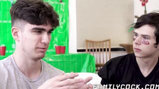 Cute twink stepbrothers pound bareback after taboo rimming