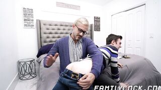 Gamer stepson impaled on big hard dick and hammered raw