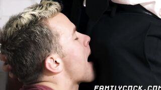 Dashing stepdad punishes twink by drilling his ass bare