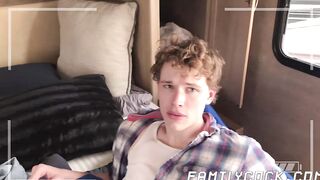 Bearded stepdad films drilling his twink balls deep and raw