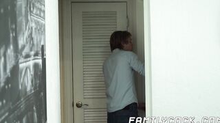 Twink takes it in the ass doggy bareback after blowjob
