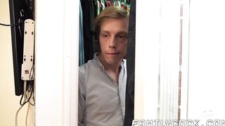 Twink takes it in the ass doggy bareback after blowjob
