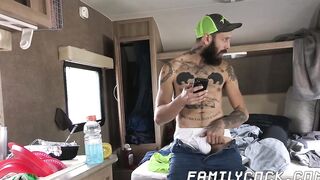 Daddy banging his twink stepson raw before creampie