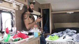 Daddy banging his twink stepson raw before creampie