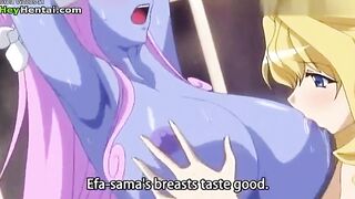 Horny busty girls threesome sex