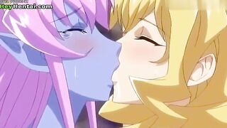 Horny busty girls threesome sex
